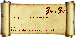 Zsigri Zsuzsanna névjegykártya